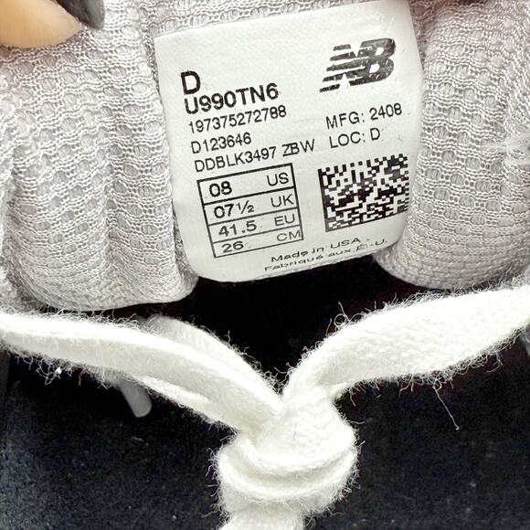 New Balance Mens Made in USA 990v6 Sneakers US 8 EU 41.5 Grey Suede Athletic EUC main image 12